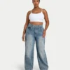 Jeans da donna larghi in denim – lavaggio medio