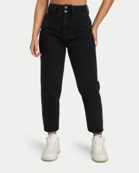 Jeans mom da donna – nero lavato