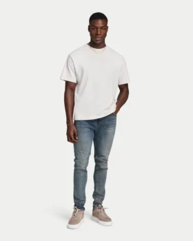 T-shirt da uomo oversize a tinta unita – bianco sporco