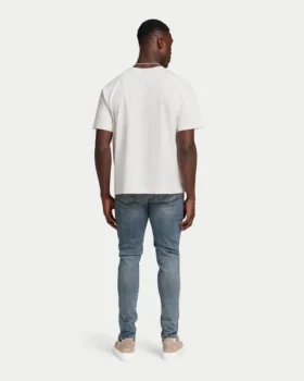 T-shirt da uomo oversize a tinta unita – bianco sporco