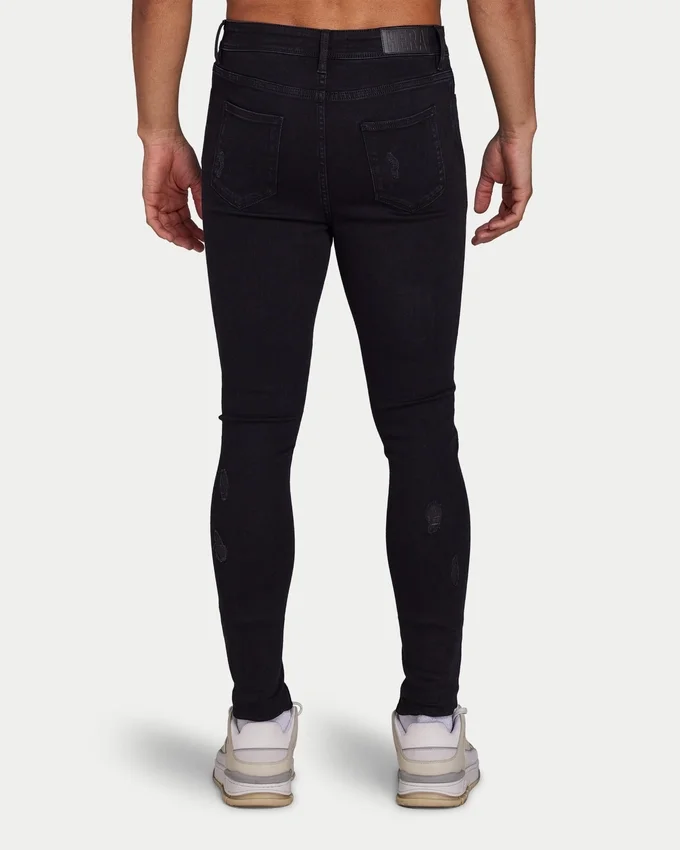 Jeans strappati Spray-On da uomo – nero Jeans strappati Spray-On da uomo – nero