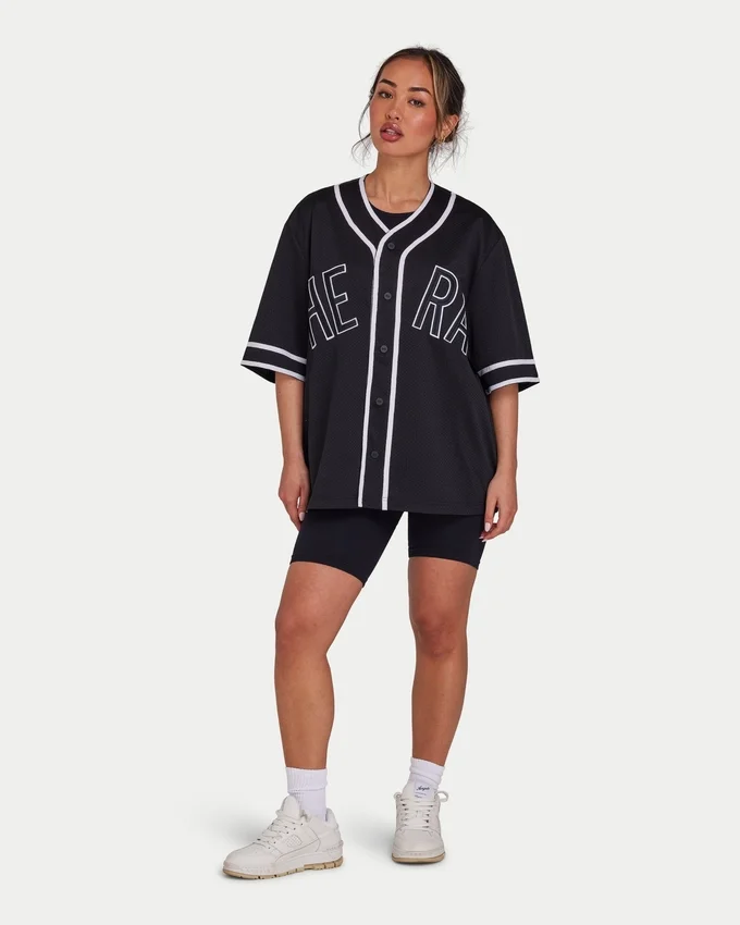 Maglia da uomo in rete stile college – nera Maglia da uomo in rete stile college – nera