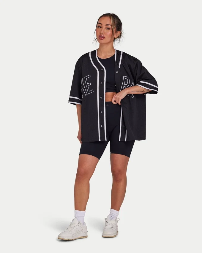 Maglia da uomo in rete stile college – nera Maglia da uomo in rete stile college – nera
