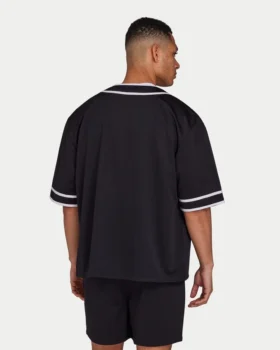 Maglia da uomo in rete stile college – nera