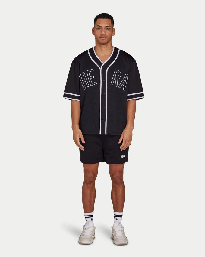Maglia da uomo in rete stile college – nera Maglia da uomo in rete stile college – nera