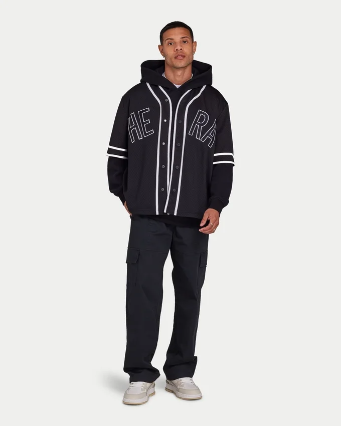 Maglia da uomo in rete stile college – nera Maglia da uomo in rete stile college – nera