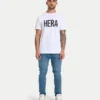 Maglietta da uomo Label Regular Fit – bianca