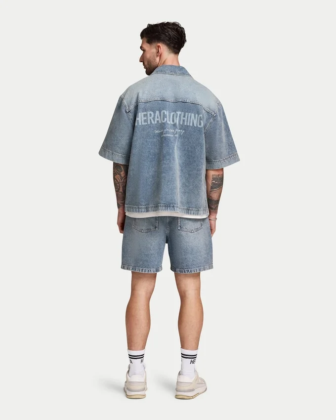 Pantaloncini in denim da uomo dal taglio rilassato Pantaloncini in denim da uomo dal taglio rilassato