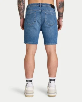 Pantaloncini slim fit da uomo – blu medio