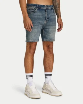 Pantaloncini slim fit da uomo – blue sand