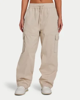 Pantaloni cargo da donna – color avena