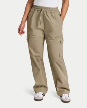 Pantaloni cargo da donna – grigio-verde