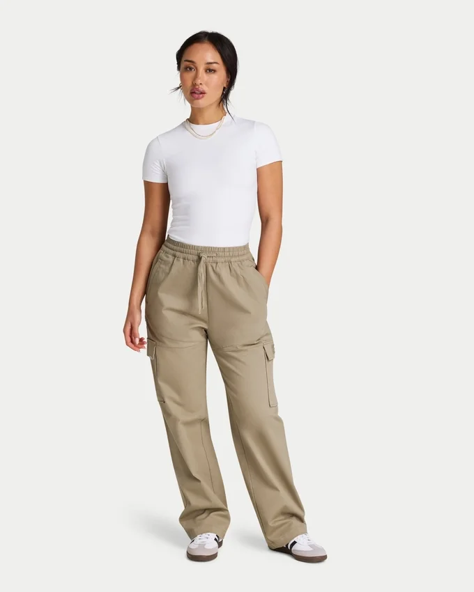 Pantaloni cargo da donna – grigio-verde Pantaloni cargo da donna – grigio-verde