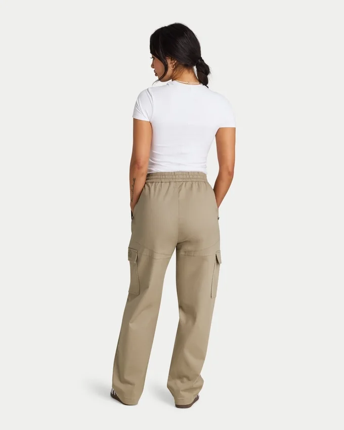 Pantaloni cargo da donna – grigio-verde Pantaloni cargo da donna – grigio-verde