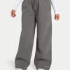 Pantaloni sportivi da donna a gamba larga – grigio antracite Pantaloni sportivi da donna a gamba larga – grigio antracite