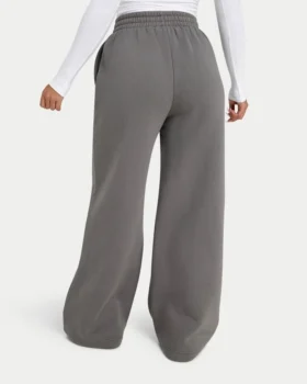 Pantaloni sportivi da donna a gamba larga – grigio antracite