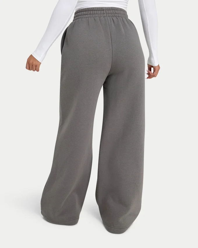 Pantaloni sportivi da donna a gamba larga – grigio antracite Pantaloni sportivi da donna a gamba larga – grigio antracite
