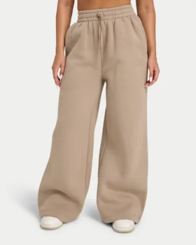 Pantaloni sportivi da donna a gamba larga – moka