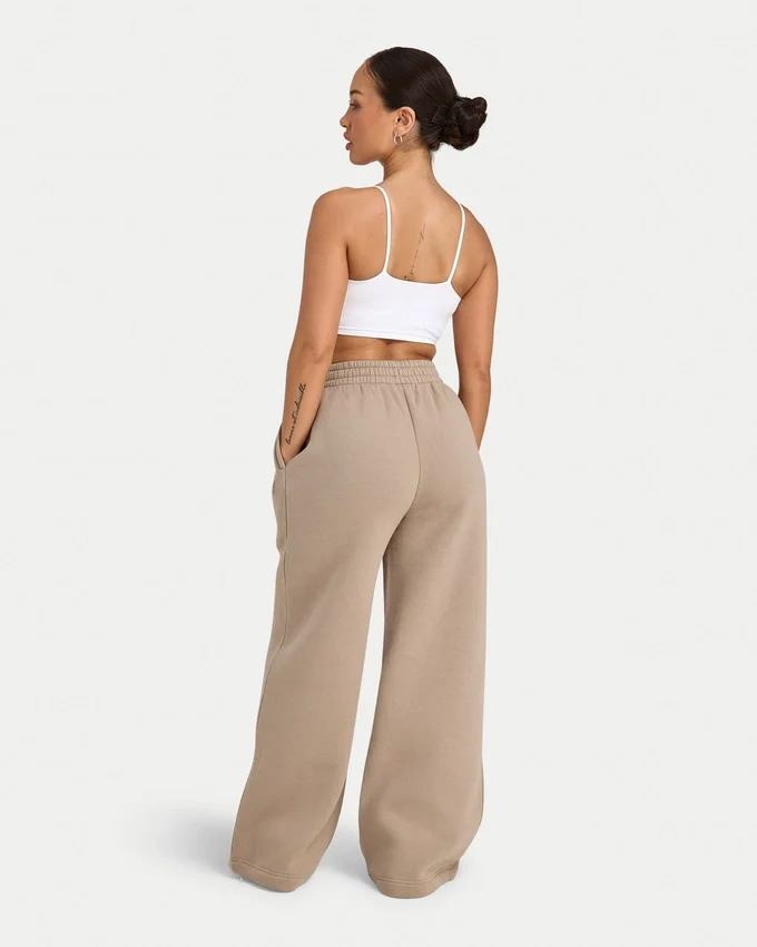Pantaloni sportivi da donna a gamba larga – moka Pantaloni sportivi da donna a gamba larga – moka