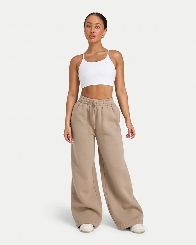 Pantaloni sportivi da donna a gamba larga – moka Pantaloni sportivi da donna a gamba larga – moka