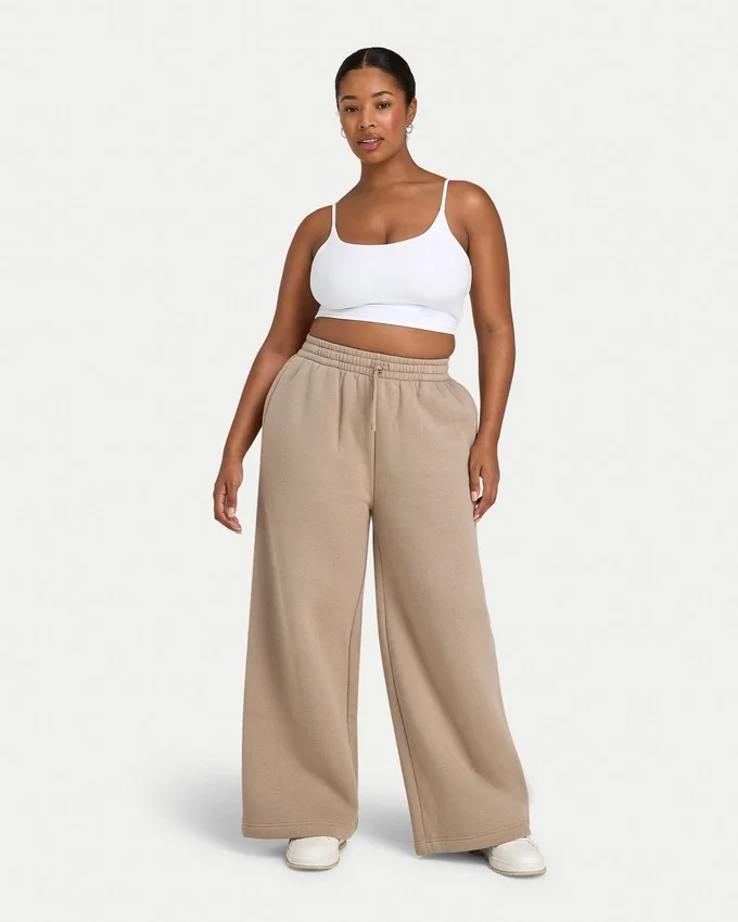 Pantaloni sportivi da donna a gamba larga – moka Pantaloni sportivi da donna a gamba larga – moka