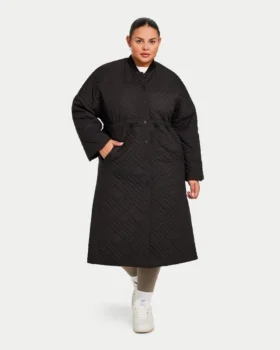 Piumino lungo da donna – nero