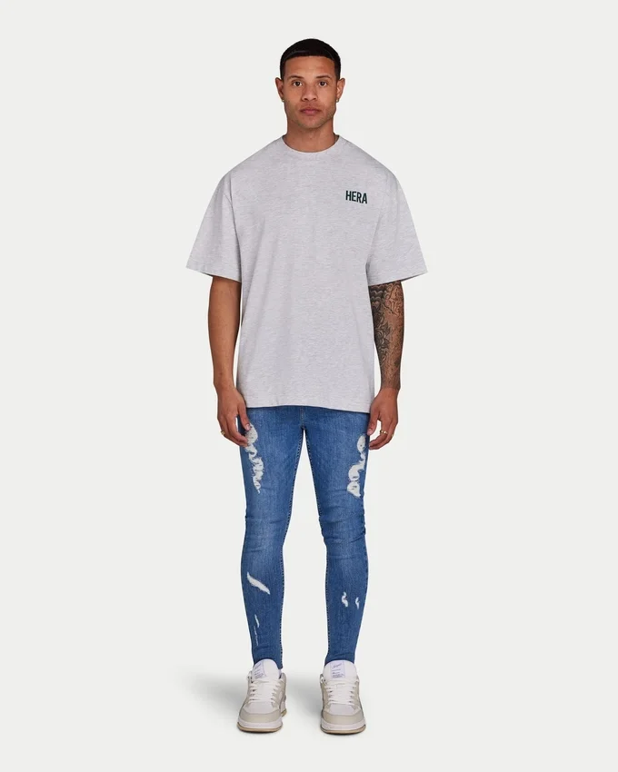 Spray-On jeans strappati da uomo – blu medio Spray-On jeans strappati da uomo – blu medio