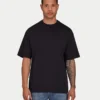 T-shirt da uomo oversize senza stampa – nera