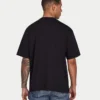 T-shirt da uomo oversize senza stampa – nera