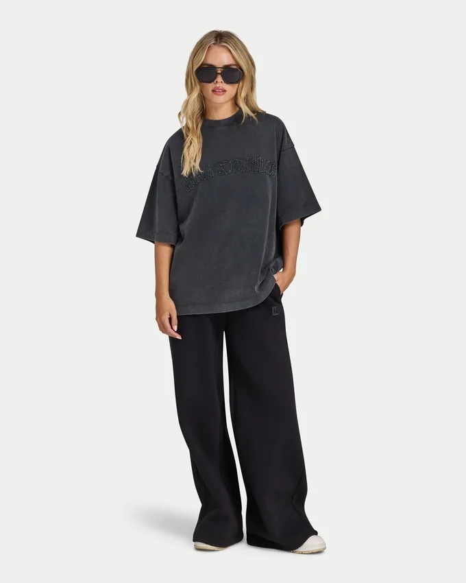 T-shirt Signature lavata da donna oversize T-shirt Signature lavata da donna oversize