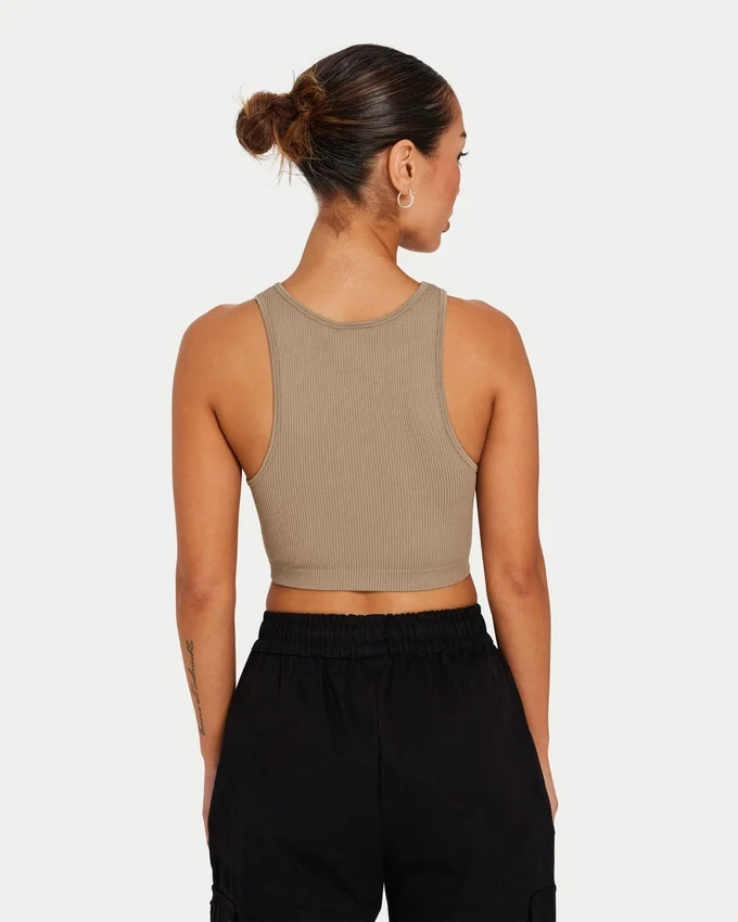 Top corto da donna Base Racer – grigio-verde Top corto da donna Base Racer – grigio-verde