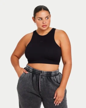 Top corto da donna Base Racer – nero
