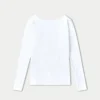 Top da donna essenziale a maniche lunghe dual wear – bianco Top da donna essenziale a maniche lunghe dual wear – bianco