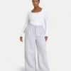 Top da donna essenziale a maniche lunghe dual wear – bianco Top da donna essenziale a maniche lunghe dual wear – bianco