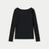 Top da donna essenziale a maniche lunghe dual wear – nero