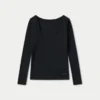 Top da donna essenziale a maniche lunghe dual wear – nero