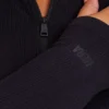 Vestito midi da donna a maniche lunghe con base a costine – nero