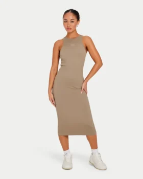 Vestito midi da donna Base Racer – grigio-verde