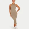 Vestito midi da donna Base Racer – grigio-verde