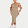 Vestito midi da donna Base Racer – grigio-verde