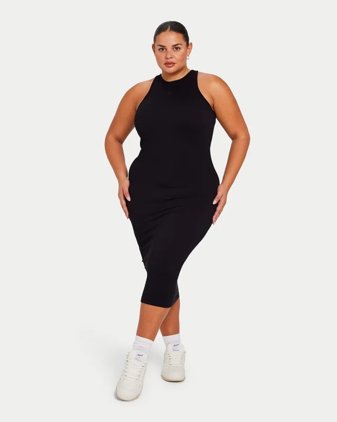 Vestito midi da donna Base Racer – nero Vestito midi da donna Base Racer – nero