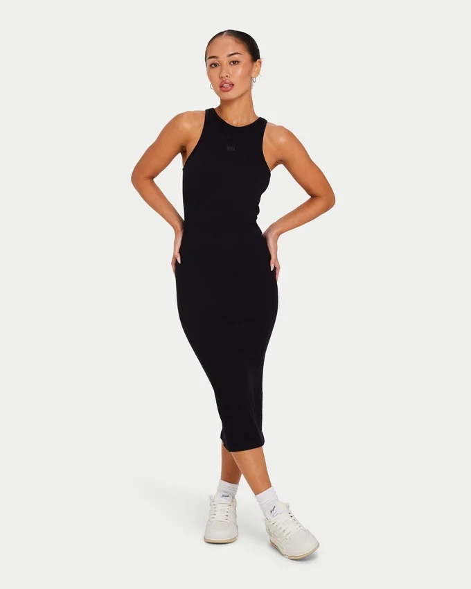 Vestito midi da donna Base Racer – nero Vestito midi da donna Base Racer – nero