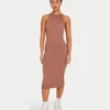 Vestito midi da gara Base da donna – marrone ghianda